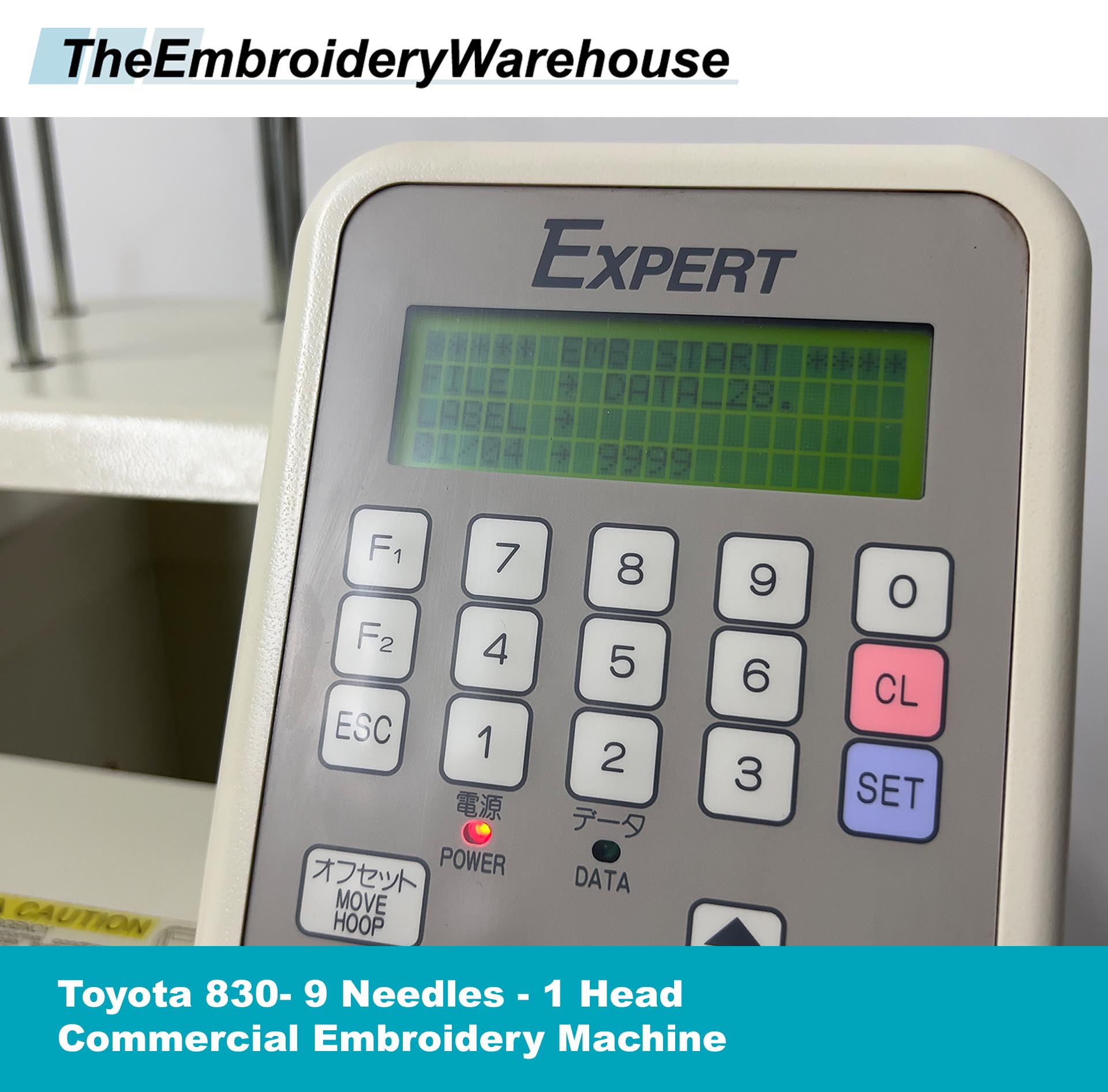 USED Toyota 830 9 Needles 1 Head Commercial Embroidery Machine